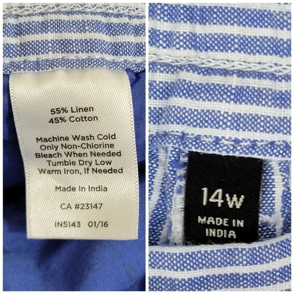 Talbots Linen Stripe The Easy Drawstring Pant - Picture 11 of 12